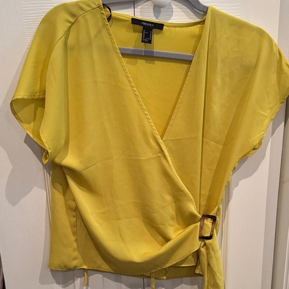 Forever 21 Sunny Yellow Wrap Blouse